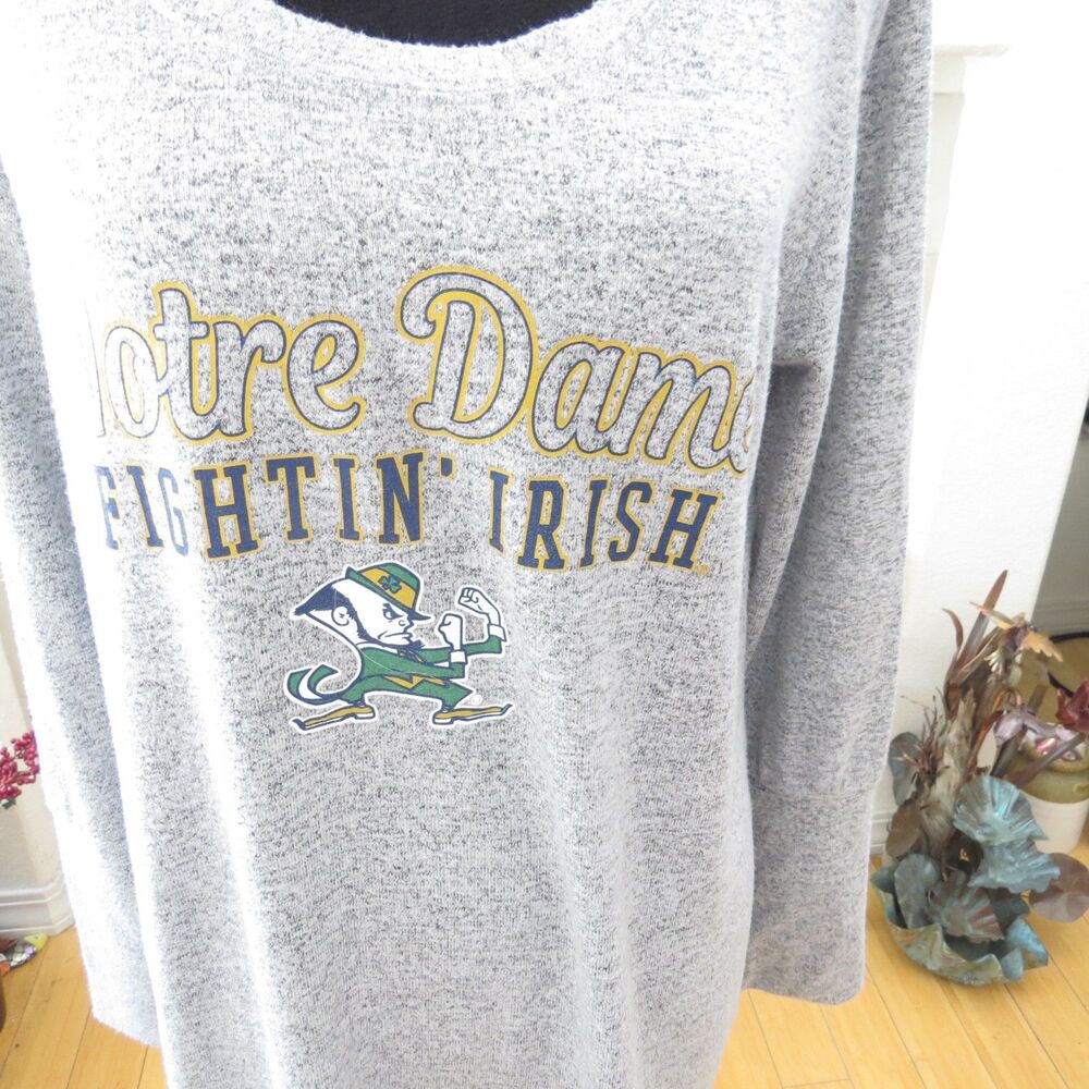 Sideline Apparel Notre Dame Fightin Irish Soft Sleep Shirt Gray XL EUC - Picture 4 of 8